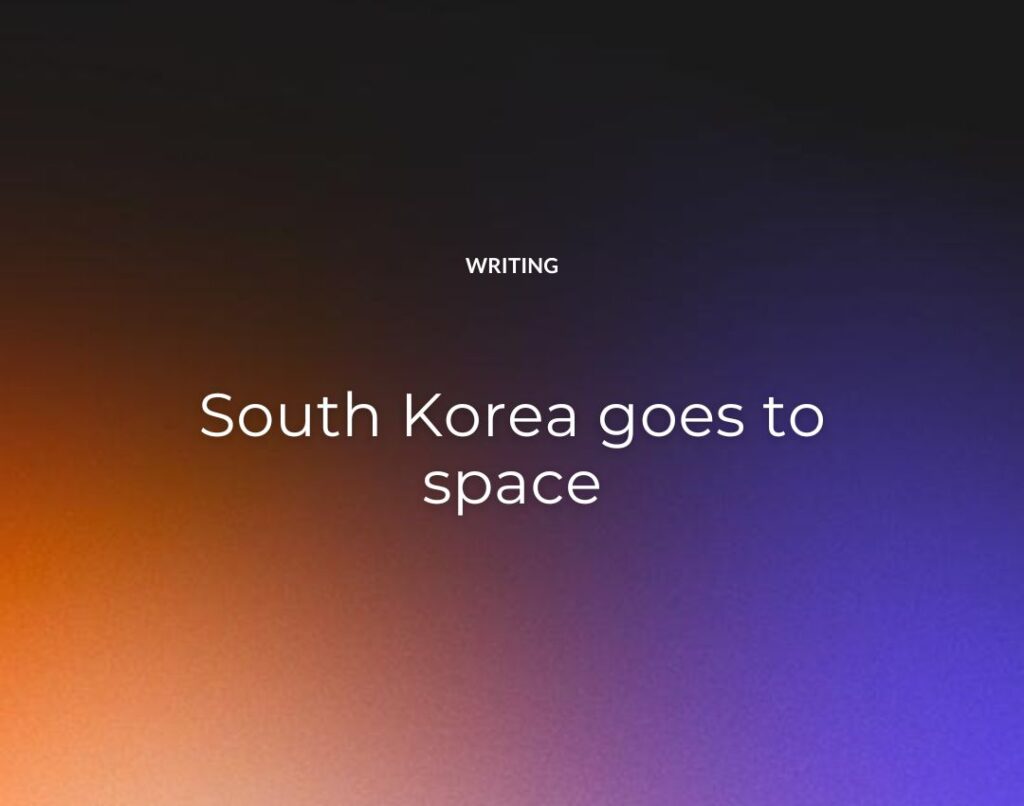 South Korea goes to space