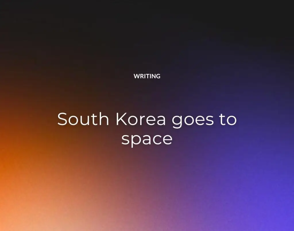 South Korea goes to space