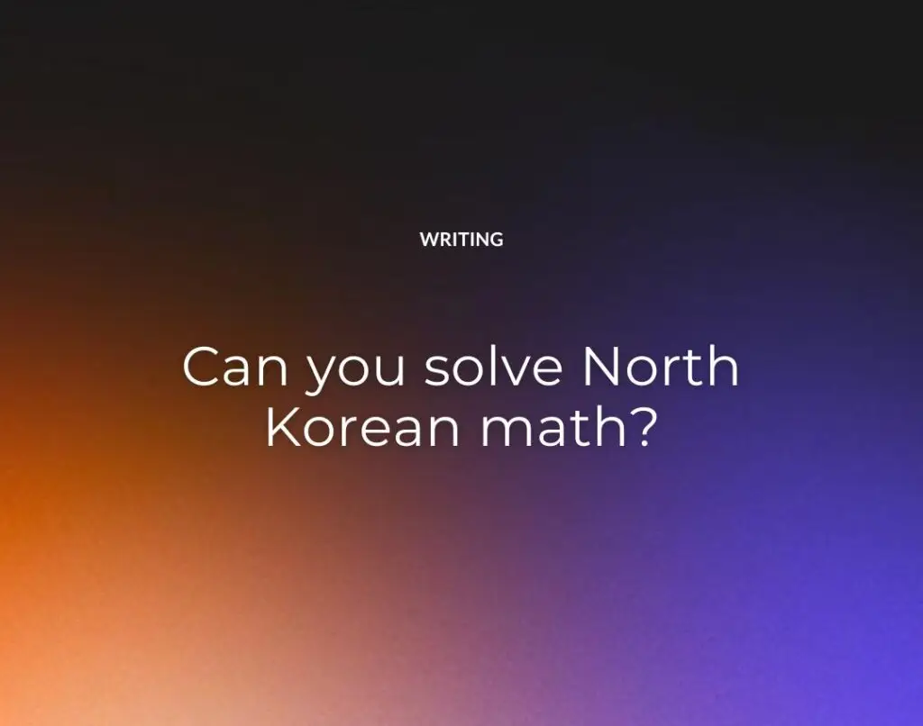 Can you solve North Korean math