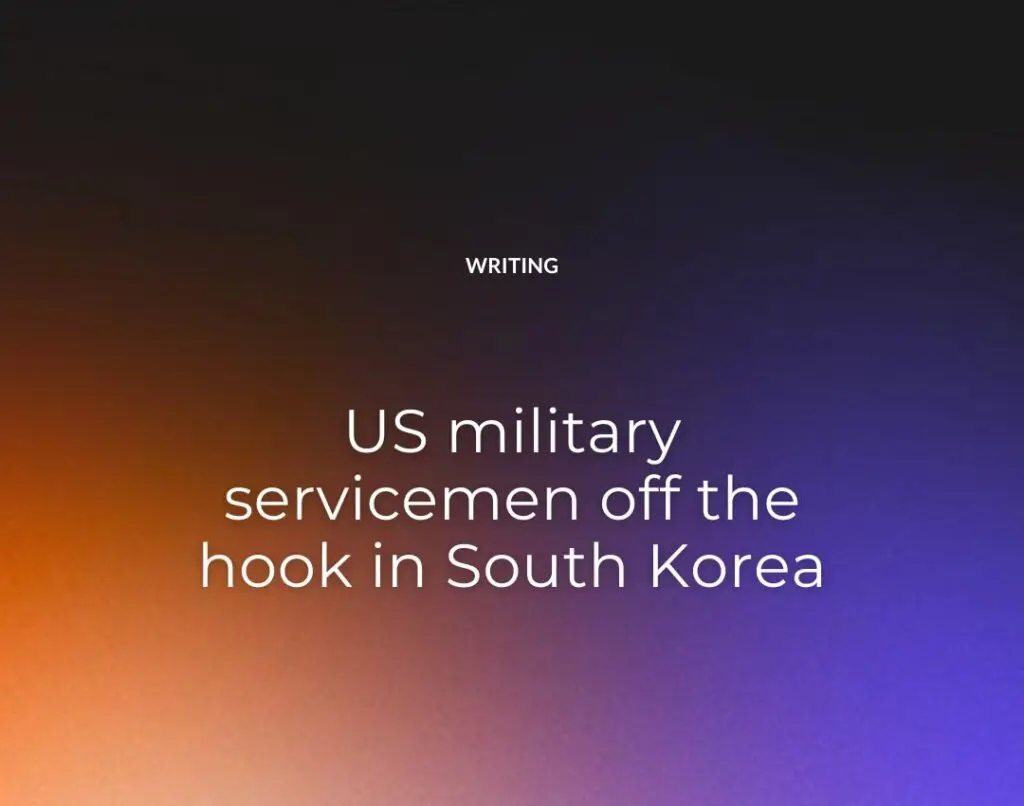 US military servicemen off the hook in South Korea