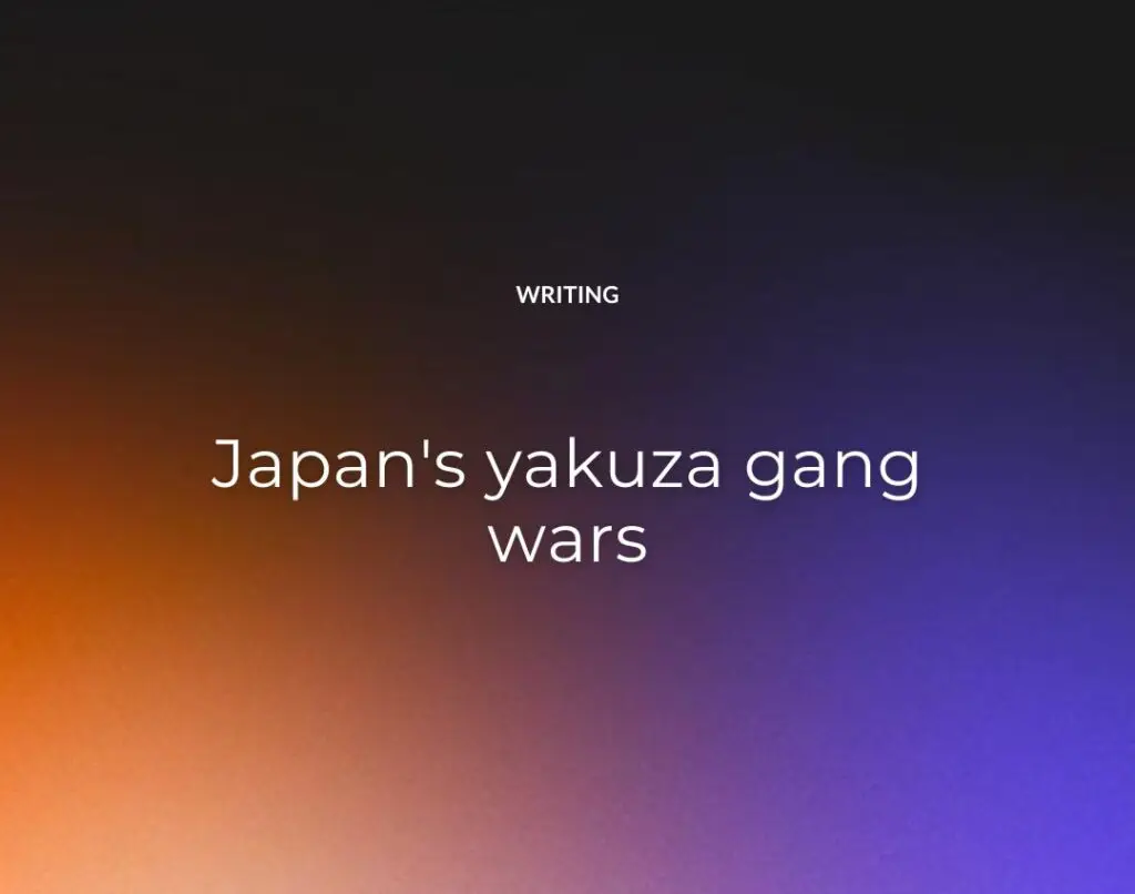 Japan's yakuza gang wars