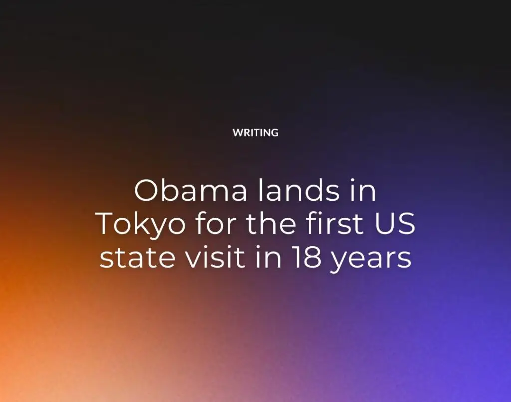 Obama lands in Tokyo for the first US state visit in 18 years
