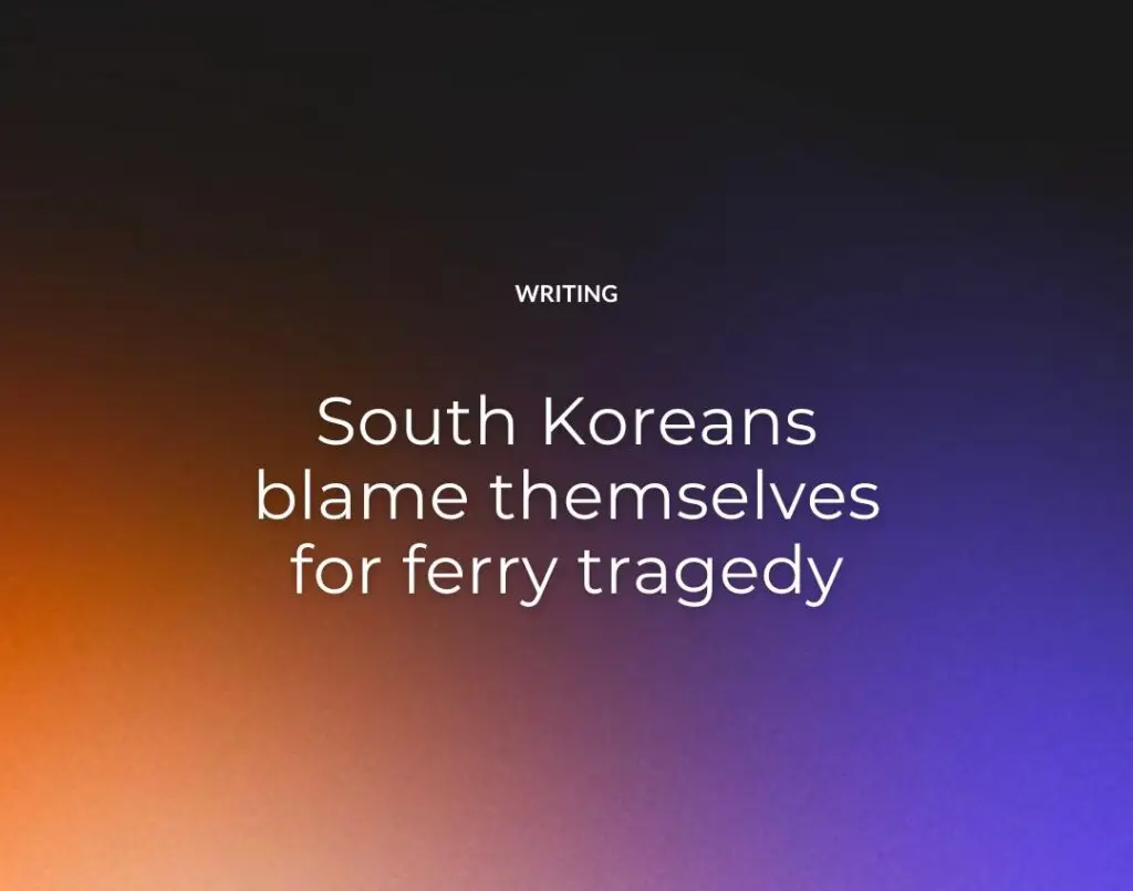 South Koreans blame themselves for ferry tragedy
