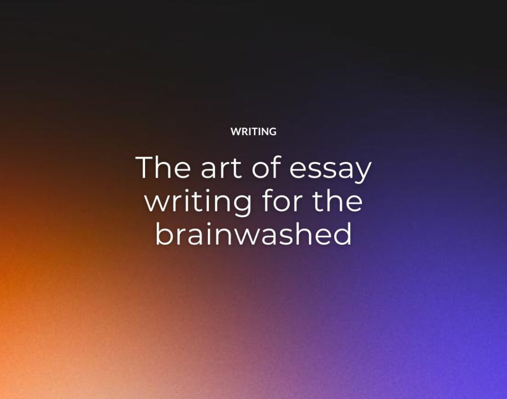 The art of essay writing for the brainwashed