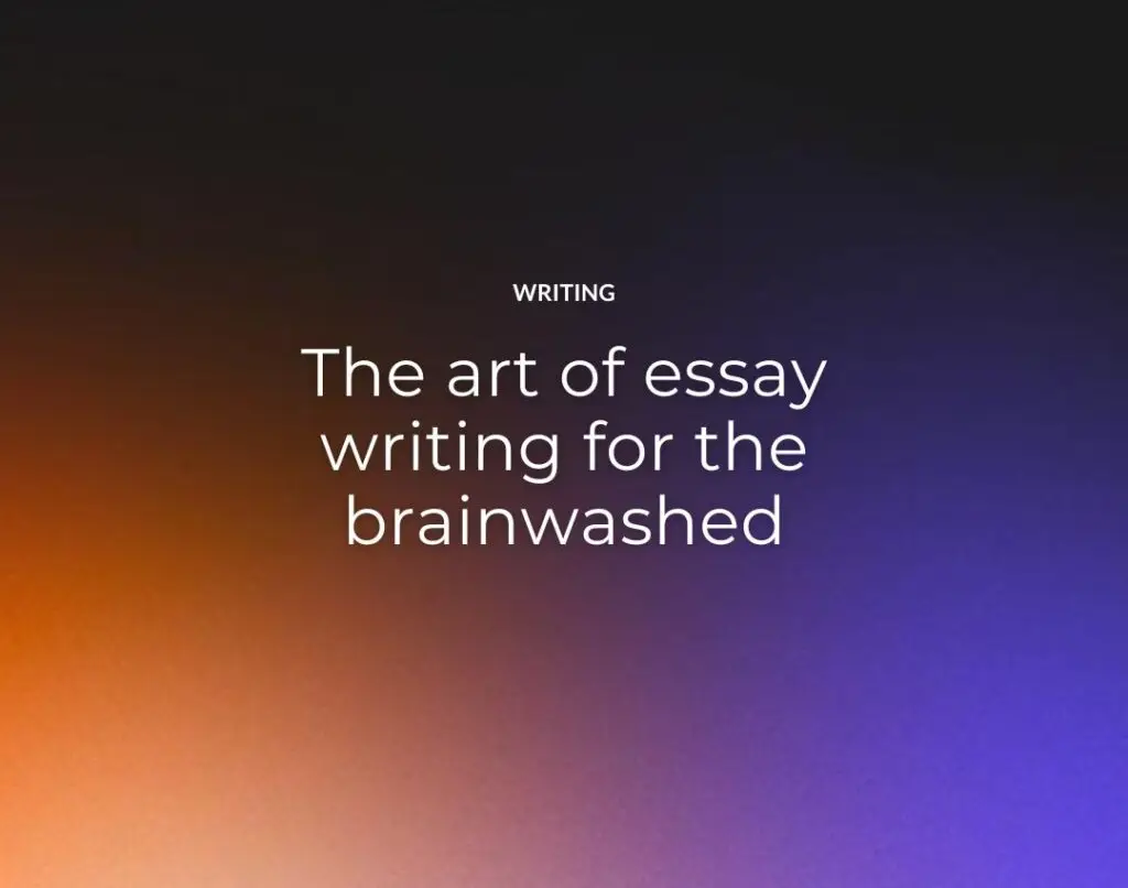 The art of essay writing for the brainwashed