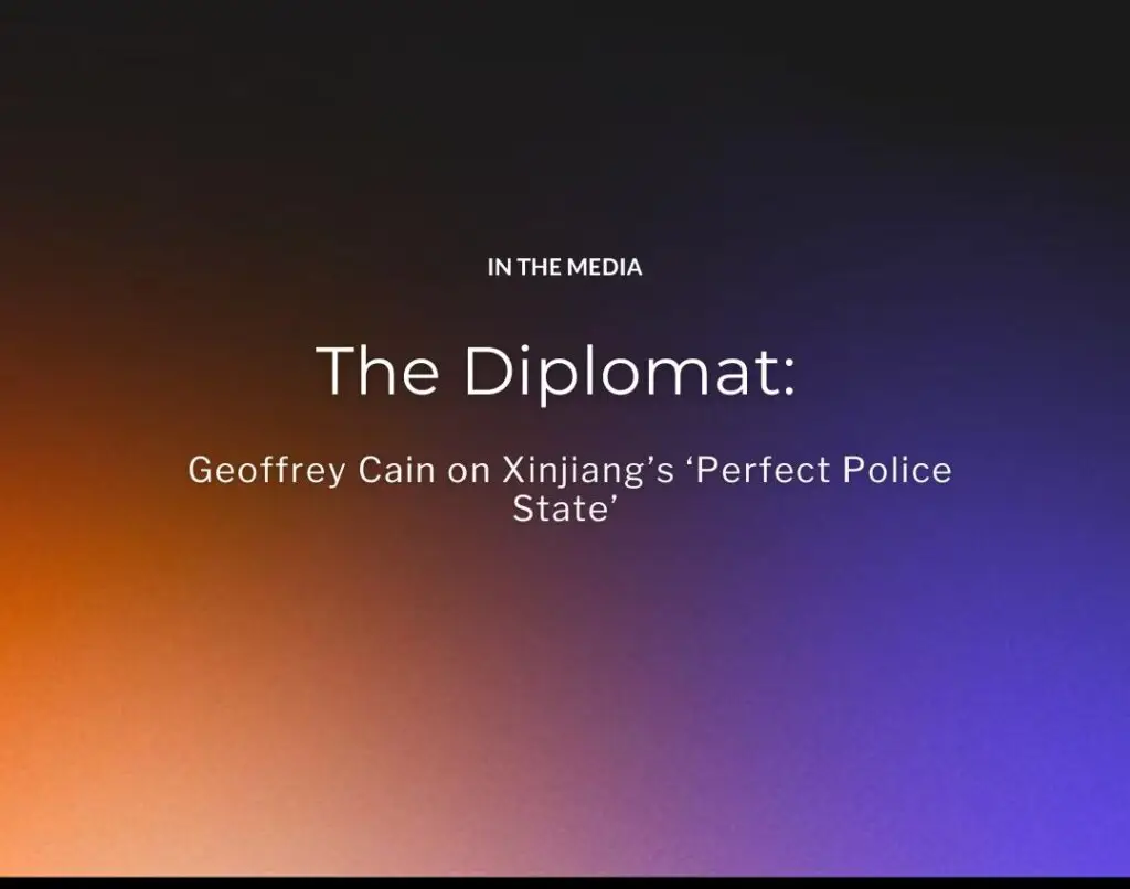 The Diplomat Geoffrey Cain on Xinjiang’s ‘Perfect Police State’