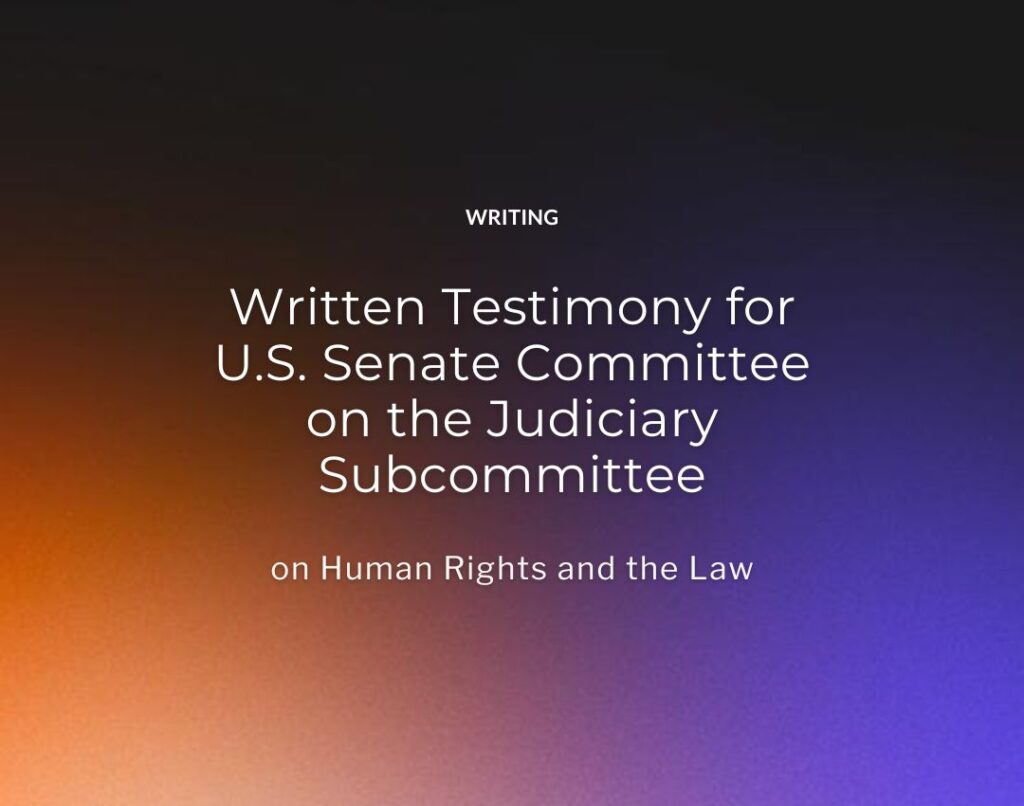 the Judiciary Subcommittee on Human Rights and the Law