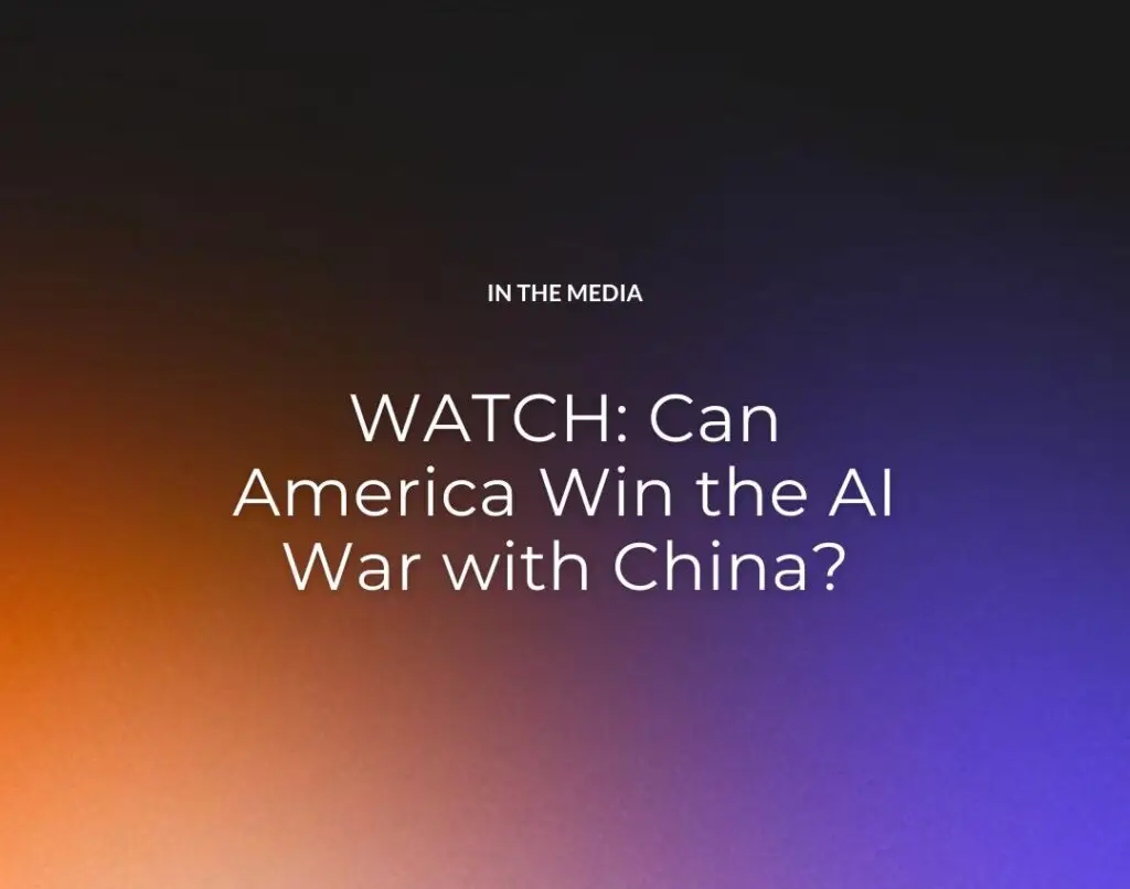 WATCH: Can America Win the AI War with China?